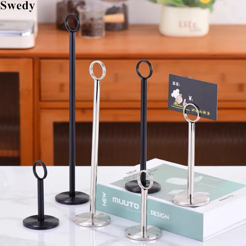 

5 Pieces Stainless Place Card Holder Wedding Table Number Name Clip Photo Picture Holder Restaurant Menu Holder Memo Recipe Clip