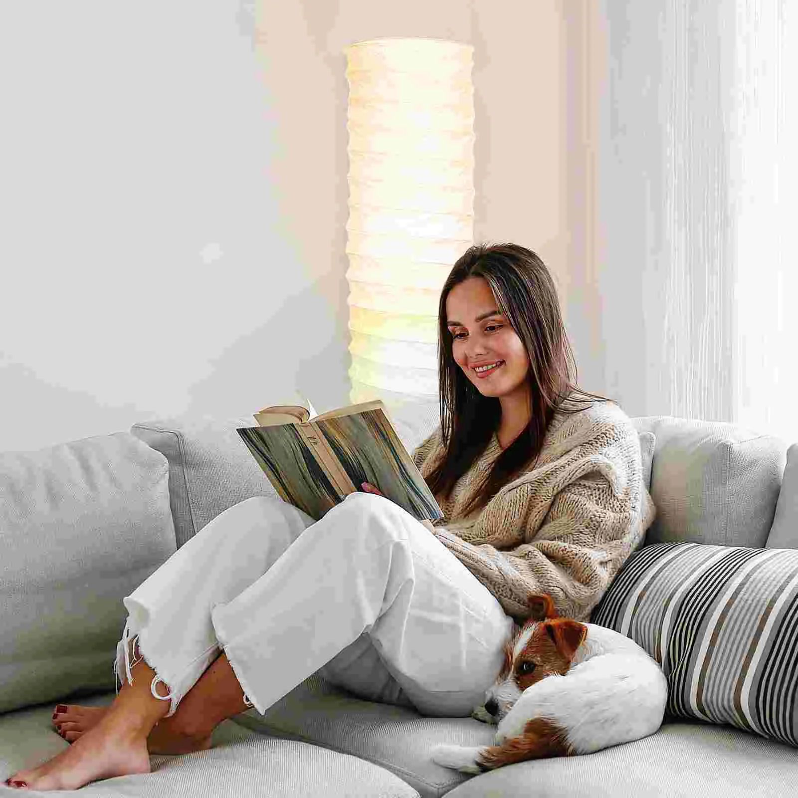 Lampshade Standing Cover Floor Light Gold Retro Decor Accessory Decorative Rice Paper