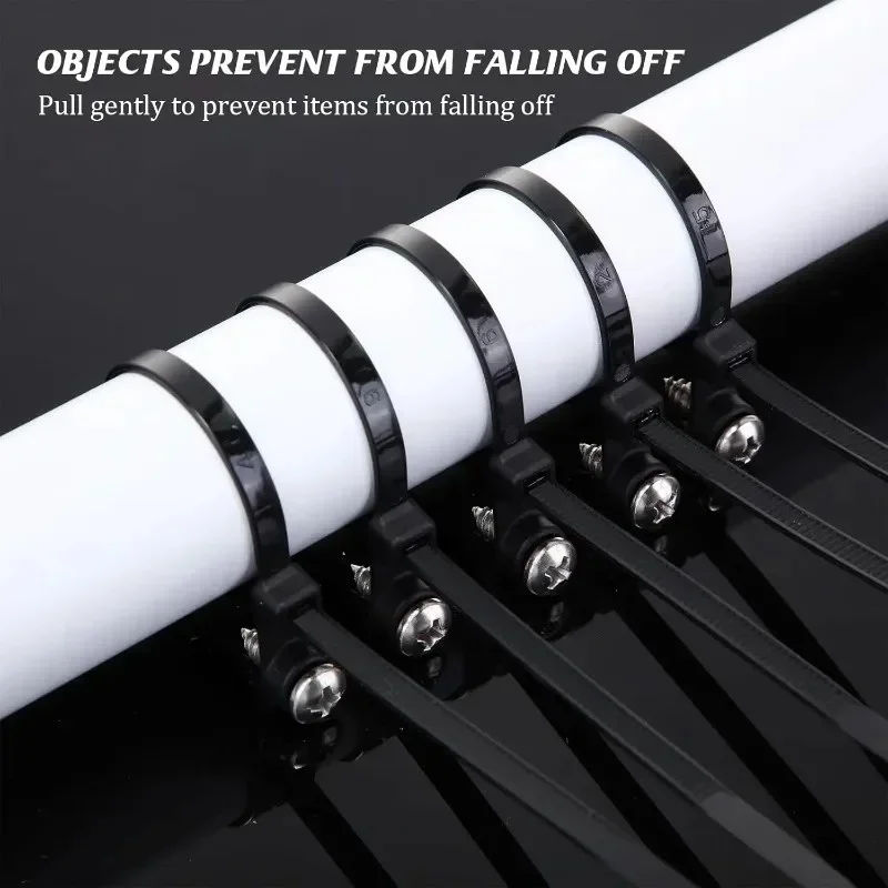 500/100 قطعة ربطات كابل ثقب المسمار قابلة لإعادة الاستخدام الثابتة أربطة كابلات النايلون الذاتي قفل الحبل العلاقات الأشرطة الربط حلقة مكتب المنظم #3