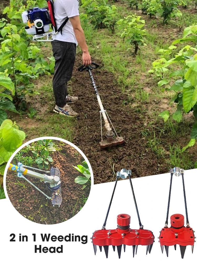 Weeding Head Grass Remover Tool Attachment 2 in 1 Weeding Wheels Weeder Accessories Weeding Wheel Gear Box Weeding Machine 2024