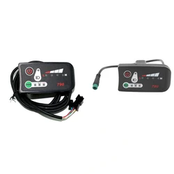 790 Electric Bike LED Power Display Panel E-bike Modification Display Meter with Waterproof 5P Male Plug for 22.2mm Handlebars