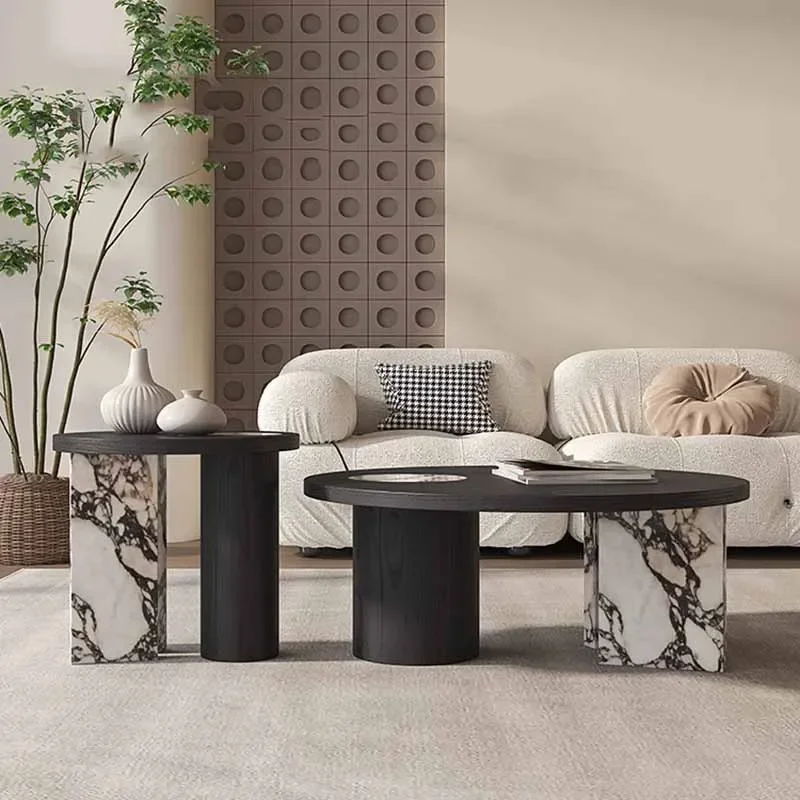 

Regale Living Room Coffee Table Luxury Black Round Design Center Coffee Table Modern Floor Nordic Couchtisch Salon Furniture
