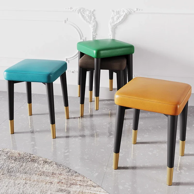 Unique Dining Chairs Leather Luxury Home Furniture Stool Modern Minimalist Stool Muebles Para El Hogar Lounge Chair Relaxing