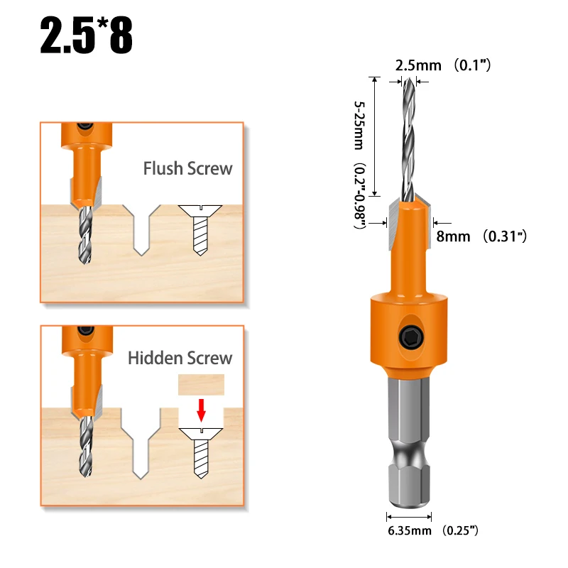 Sechskantschaft HSS Holzbearbeitung Senker Fräser Schraubenausdreher Remon Abriss für Holzfräser – Detail 4