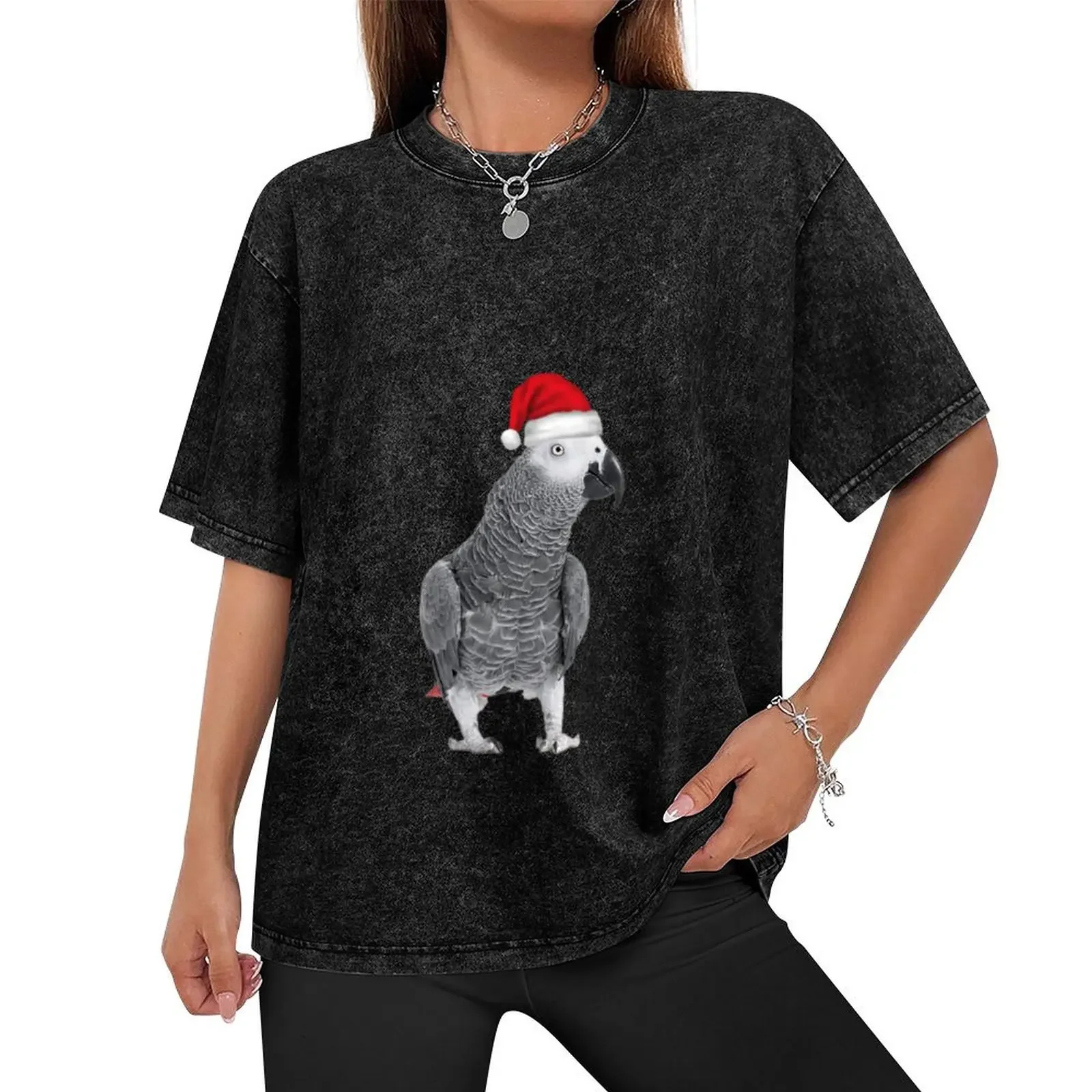 African Grey Parrot - Merry Christmas! T-Shirt anime tshirt quick-drying mens big and tall t shirts