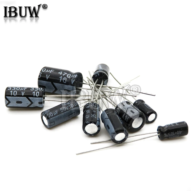 Electrolytic capacitor 6.3V 16V 25V 35V 50V 63V 200V 400V 450V 10UF 22UF 47UF 100UF 220UF 330UF 470UF 1000UF 0.1UF 0.22UF