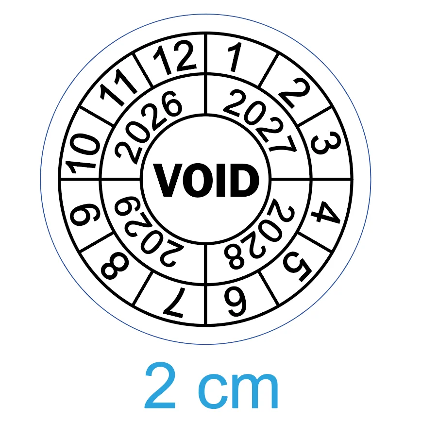 

100pcs 20mm Destructive Brittle Paper Warranty VOID Label Sticker Repair Guanantee Year Month Expire Date Tamper Evident