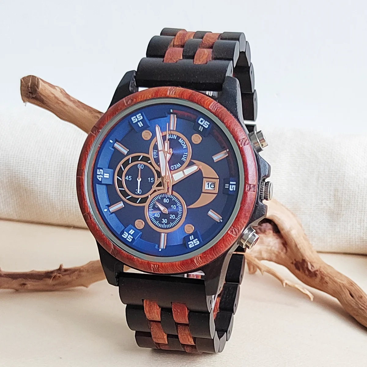 Reloj de pulsera de madera grabado para hombre, aniversario, Día de boda, Regalo para marido, personalizado, elegante