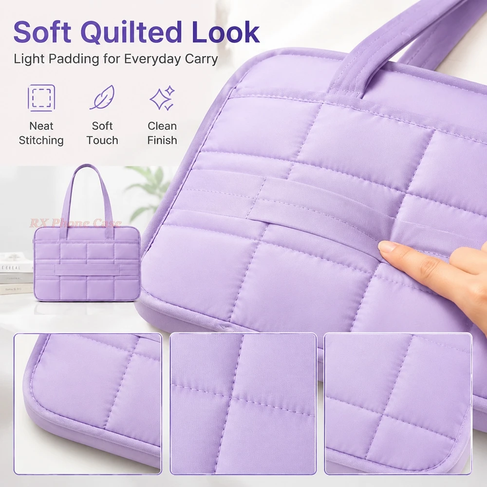 Laptop Tote Bag For 15.6Inch With Luggage Strap Lightweight Notebook Shoulder Bag Shockproof Plush Inner Lining Antidrop Handbag