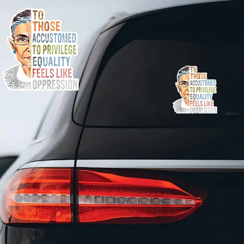 HALLOFLOVE Privilege Ruth Bader Ginsburg RBG Equality Womens Die-Cut Stickers Decals For Laptop Window Car Bumper Helmet Water B