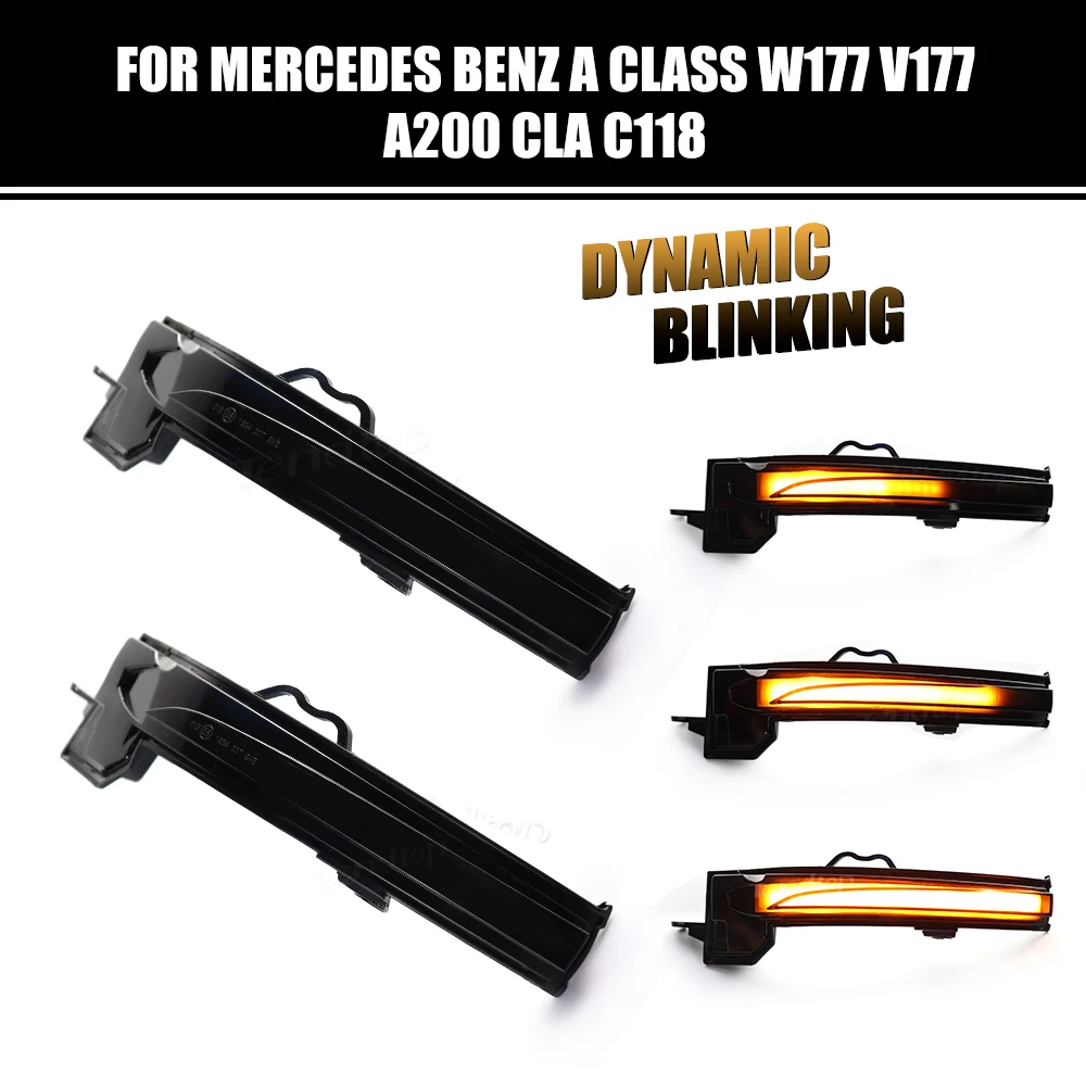 Dynamic Sequential Turn Signal Blinker Side Mirror Indicator Lamp For Mercedes Benz A Class W177 V177 A200 CLA C118 2020-2021