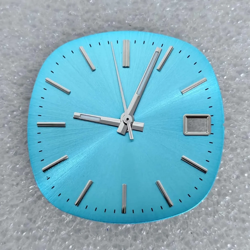 29mm TV Dial Multi-Color Sunburst Watch Dial Green Luminous Hands Kits Single/Double Calendar Watch Face for NH35 NH36 Movement