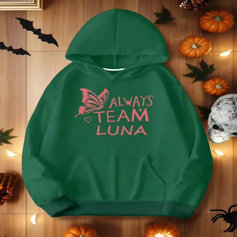 

Fall Winter Clothes Female Oversize Sweatshirt Women Team LUNA Pink Text Art Graphic Top Plus Size Long Sleeve Round Neck Y2k