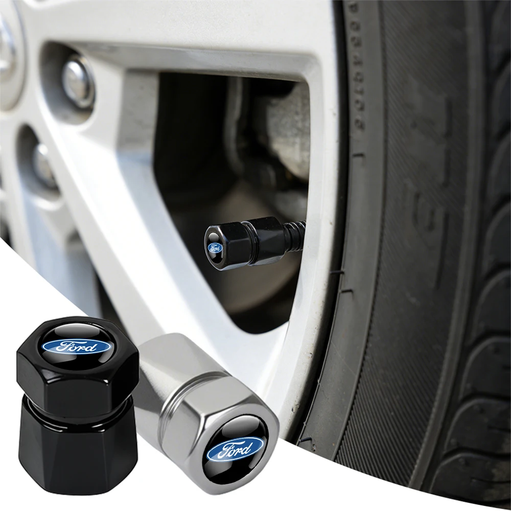 

4Pcs Car Wheel Stem Air Valve Cap Tire Dust Cover Accessories For Ford Focus Mk2 MK3 MK7 MK4 Fiesta Ranger Mustang Kuga ETransit