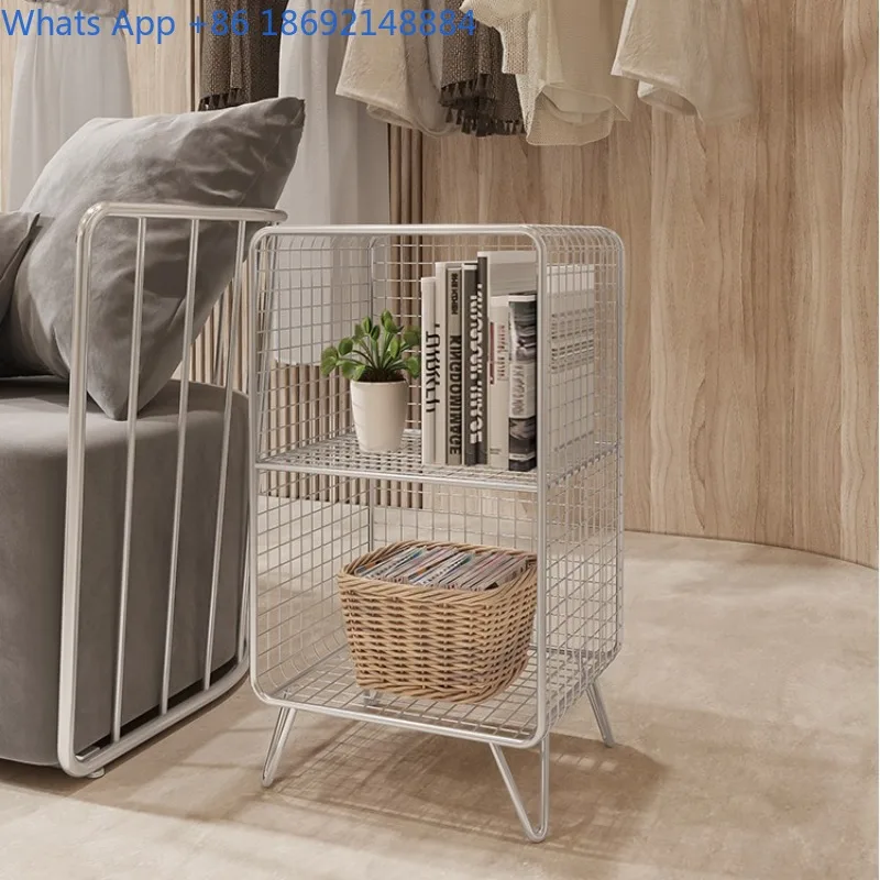Bay Window Bookshelf Iron Art Bookshelf Floor-standing Clothing Store Small Storage Shelf Bedside