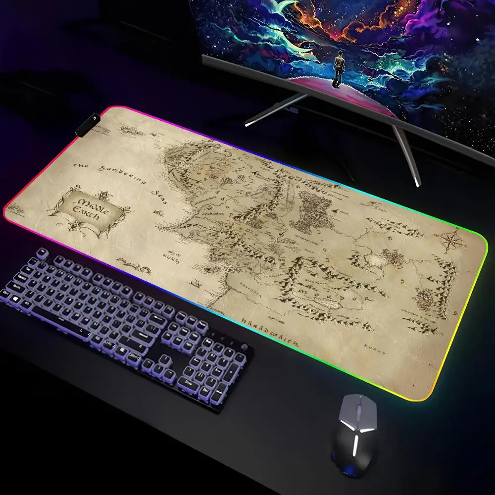 

Игровой коврик для мыши с изображением р-кольца лордов, игровой RGB коврик для клавиатуры, игровой коврик для мыши для ноутбука, защитный коврик для стола, аниме коврики