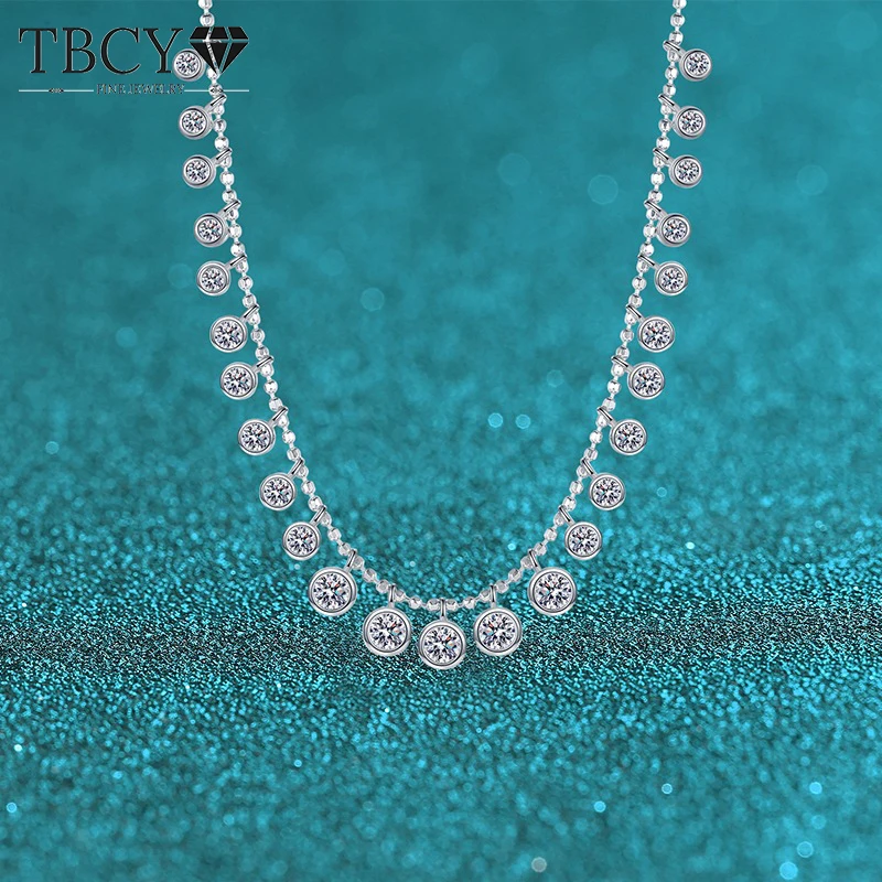 

TBCYD 4.5CT D Color Real Moissanite Pendant Necklace Women's S925 Silver Chain Necklaces Wedding Jewelry With GRA