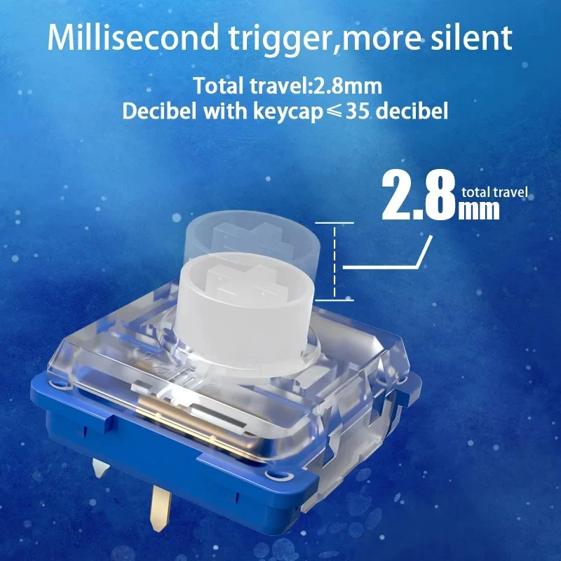 1/3/5pcs Kailh Deep Sea Silent Low Profile Mechanical Keyboard Switch for Deep Sea Island Whale Landing MINI 1353Hitbox Switch