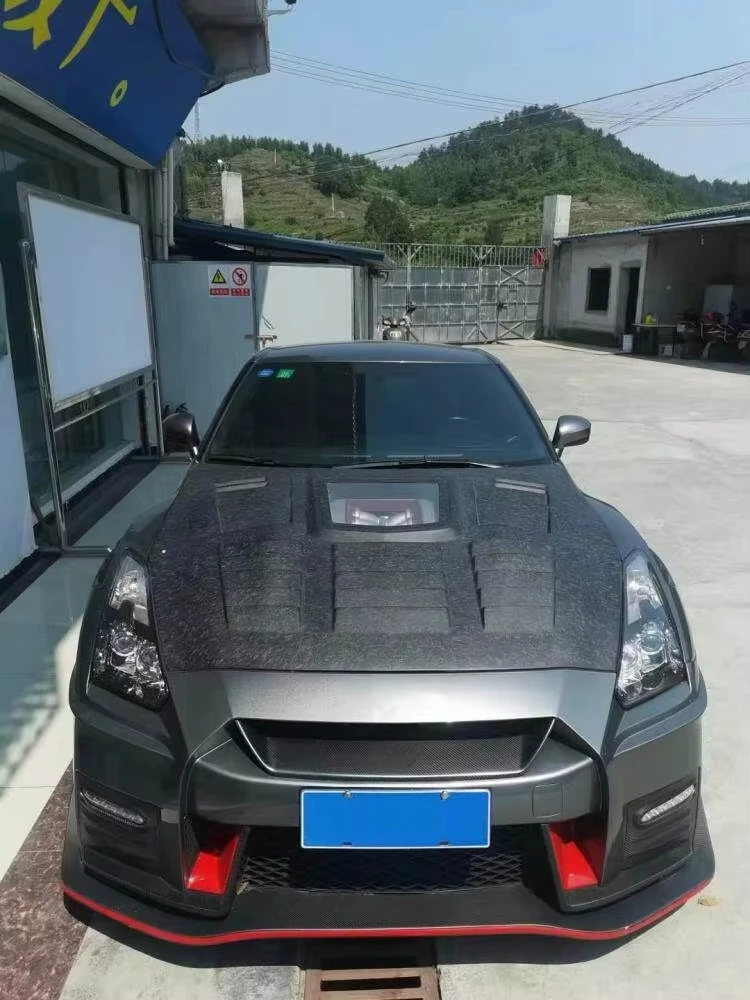 New 3K Carbon Fiber Transparent Engine Hood for 2009-2016 Nissan GT-R R35 Lightweight 30% Lighter Direct Bolt-On
