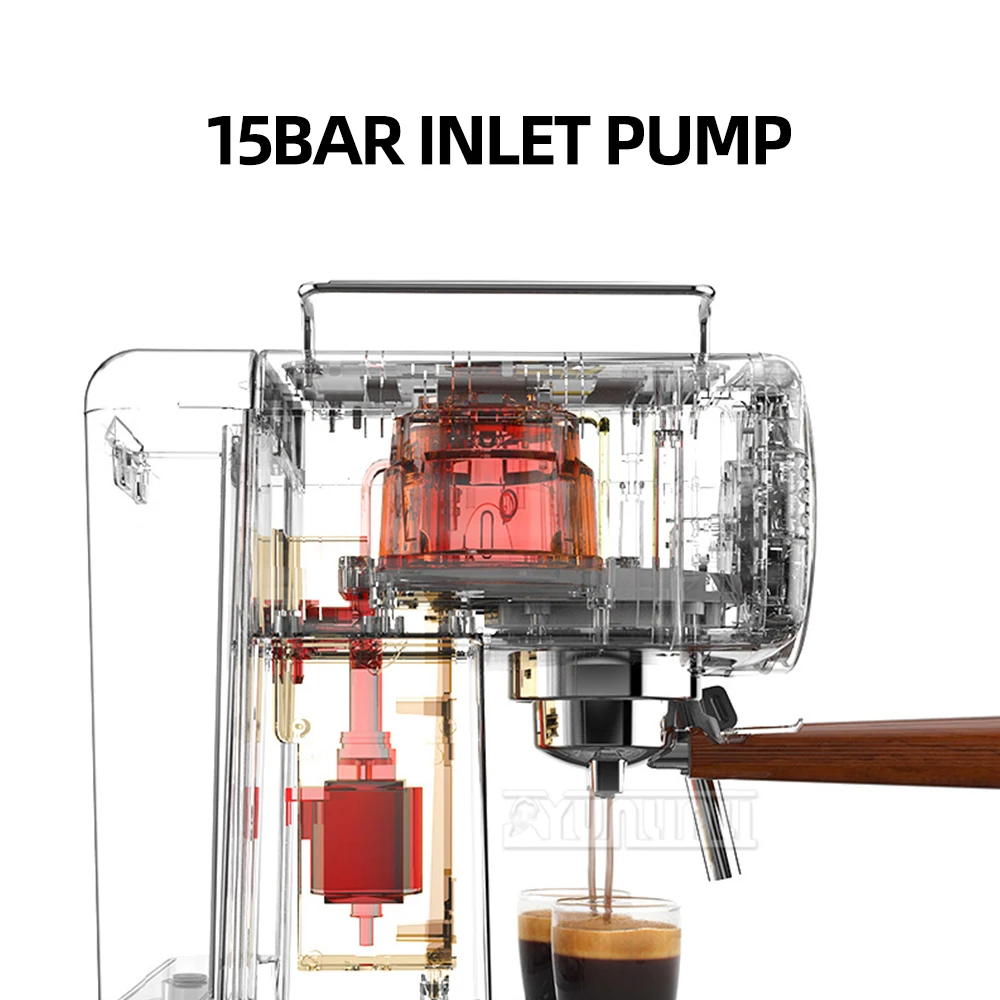 Máquina De Espresso De Aço Inoxidável Italiano, Máquina De Café, Cappuccino Latte Máquina De Vapor, Leite Frother, 15Bar