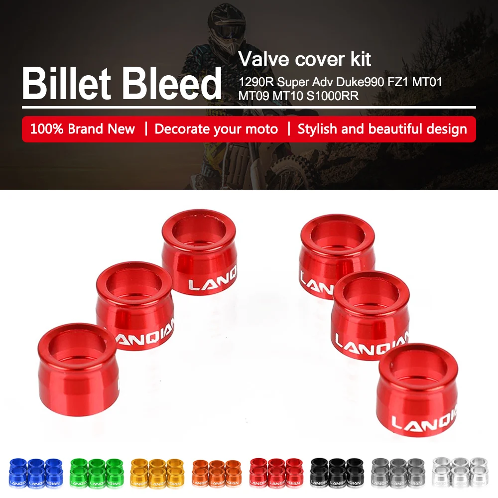 

Universal Motorcycle Billet Bleed Valve Cover Kit For 1290R Super Adv Duke990 RC 1190 For BMW S1000RR YAMAHA FZ1 MT01 MT09 MT-10