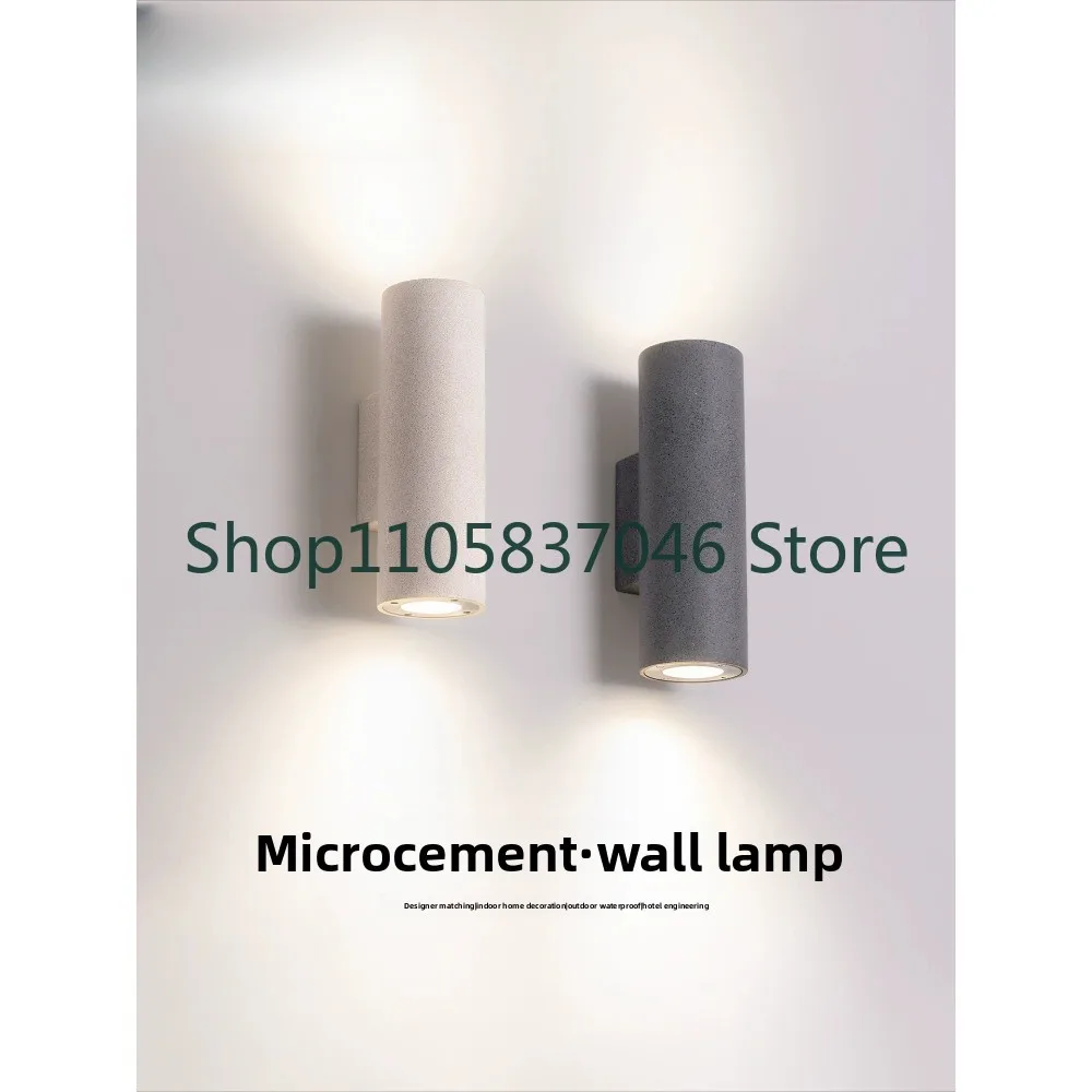 Terrazzo outdoor waterproof wall lamp designer, hotel homestay exterior wall doorway, courtyard balcony, cement cylindrical lamp