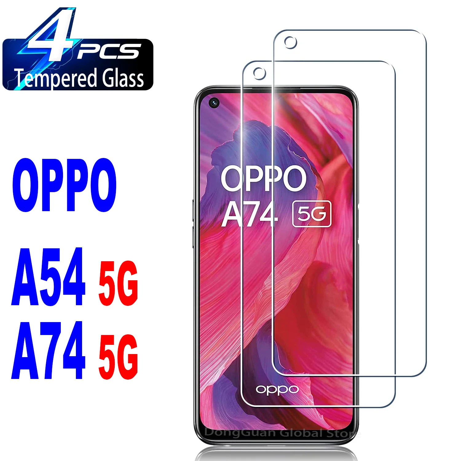 

2/4 шт. закаленное стекло для OPPO A94 A74 A54 5G Защитная стеклянная пленка для экрана