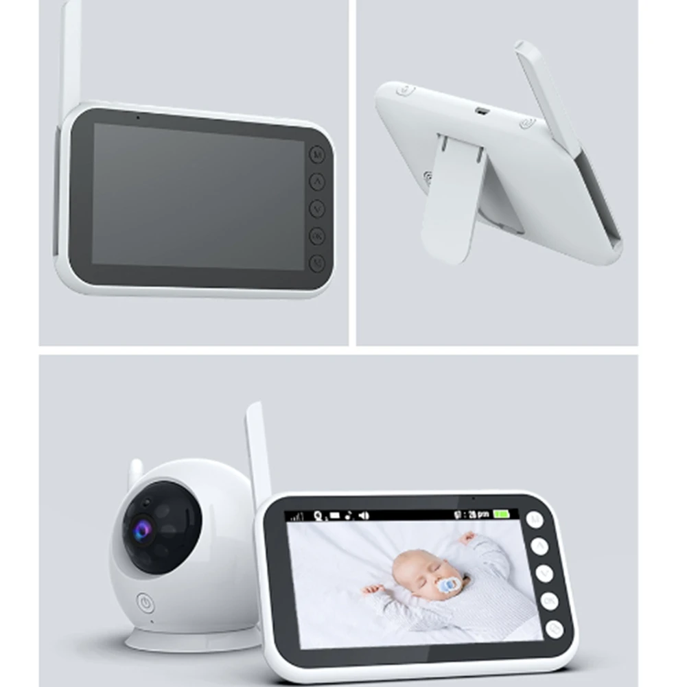 

ABNR Video Baby Monitor, Baby Caregiver, 4.3 Inch IPS Screen Baby Camera Monitor Lullaby Feeding Alert Durable Easy Install , US
