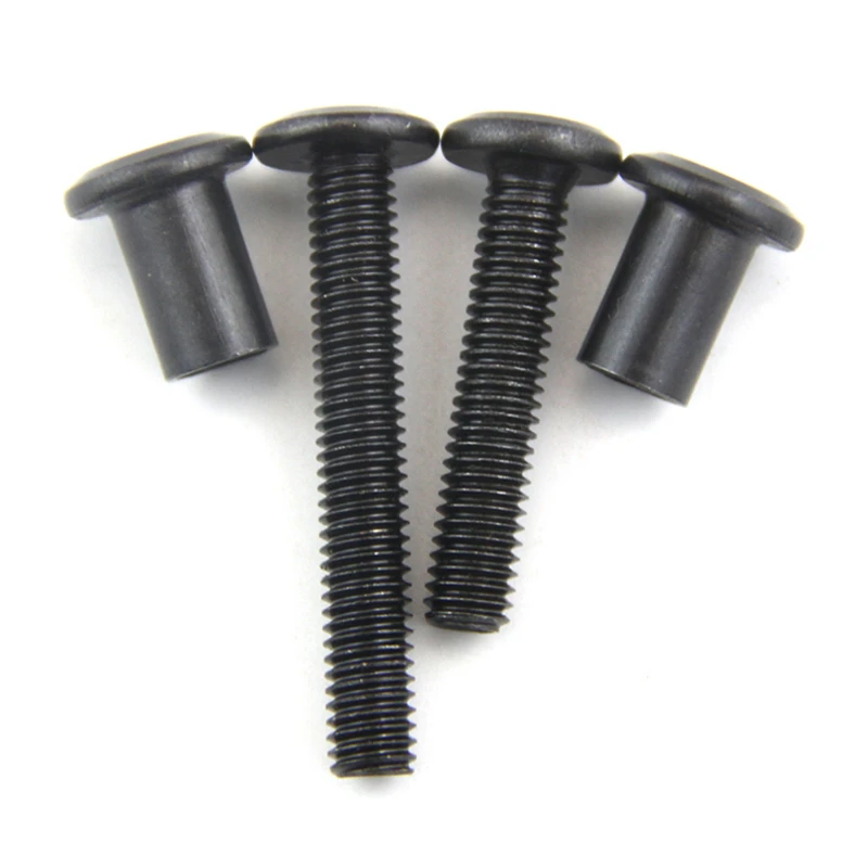 5/10pcs M6 M8  * 8-100mm Black Carbon Steel Flat Hexagon Head Splint Locking Screw Nuts Set Furniture Bed Connecting Screws Bolt