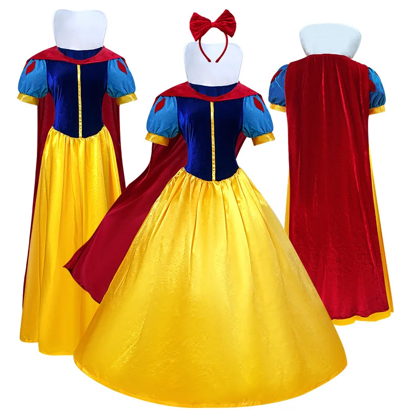 

Snow White Costume Halloween Party Adult Cartoon Princess Cosplay Dress Women Princess Stage Performance Long Dress
