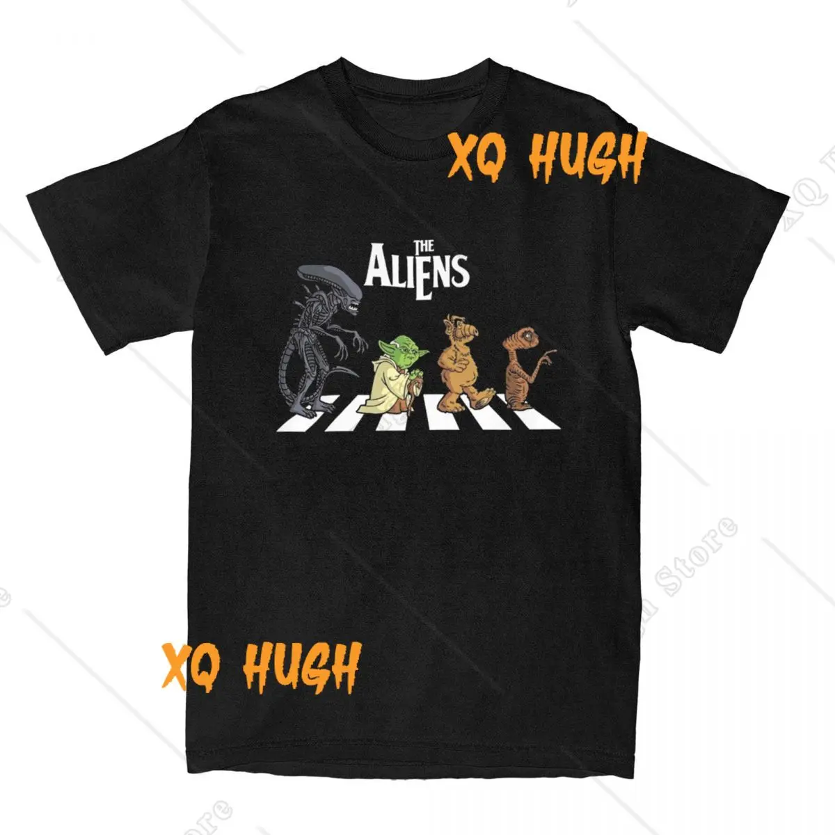 The Aliens Alf ET T Shirt Classic Film Alien Abby Road Cotton Vintage Short Sleeve O-Neck Classic T Shirt Large Size T Shirt