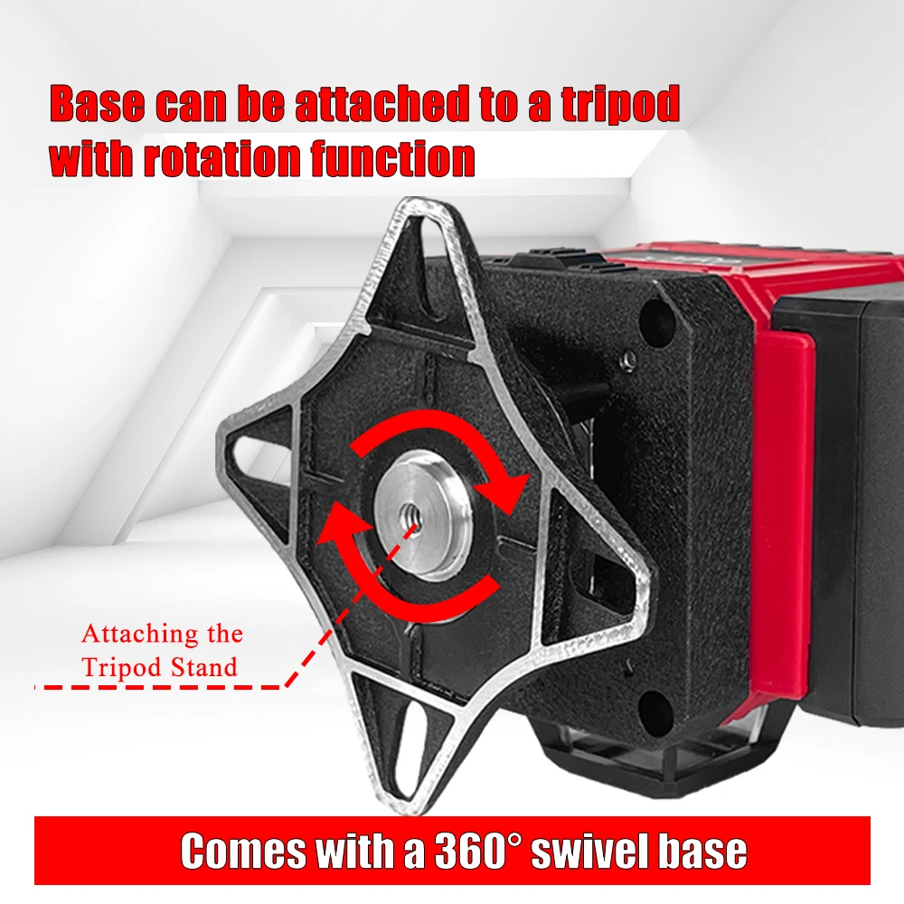 Laser Level Red Line Self Leveling 360 Horizontal And Vertical Super Powerful 8/12/16 Lines Laser Level with Rotaty Base