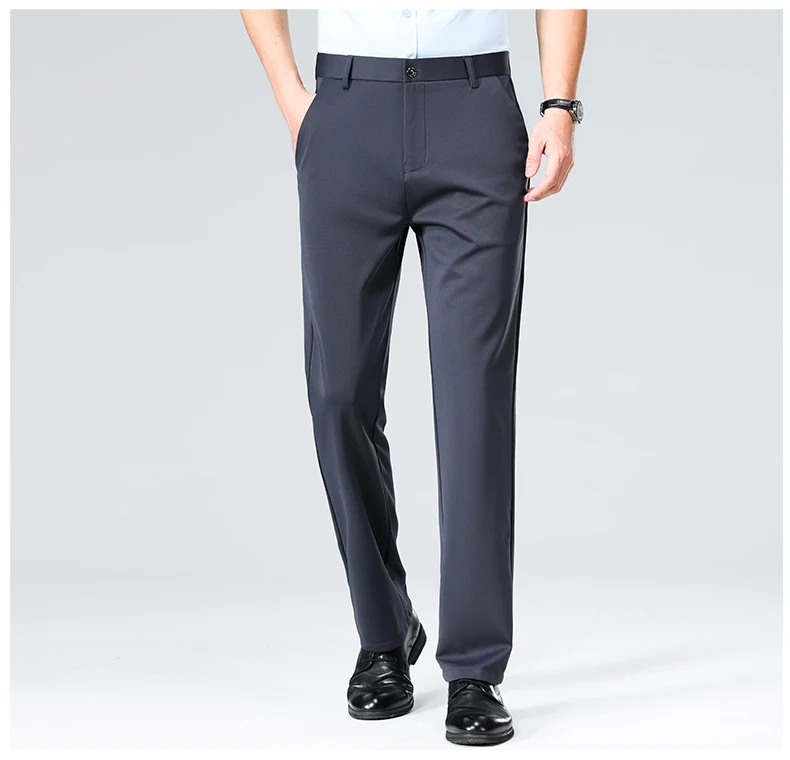 29-42 männer Sommer Dünne Mode Business Casual Anzug Hosen Lange Hosen männer Elastische Gerade Hülse Formale hosen Plus Größe – Detail 35