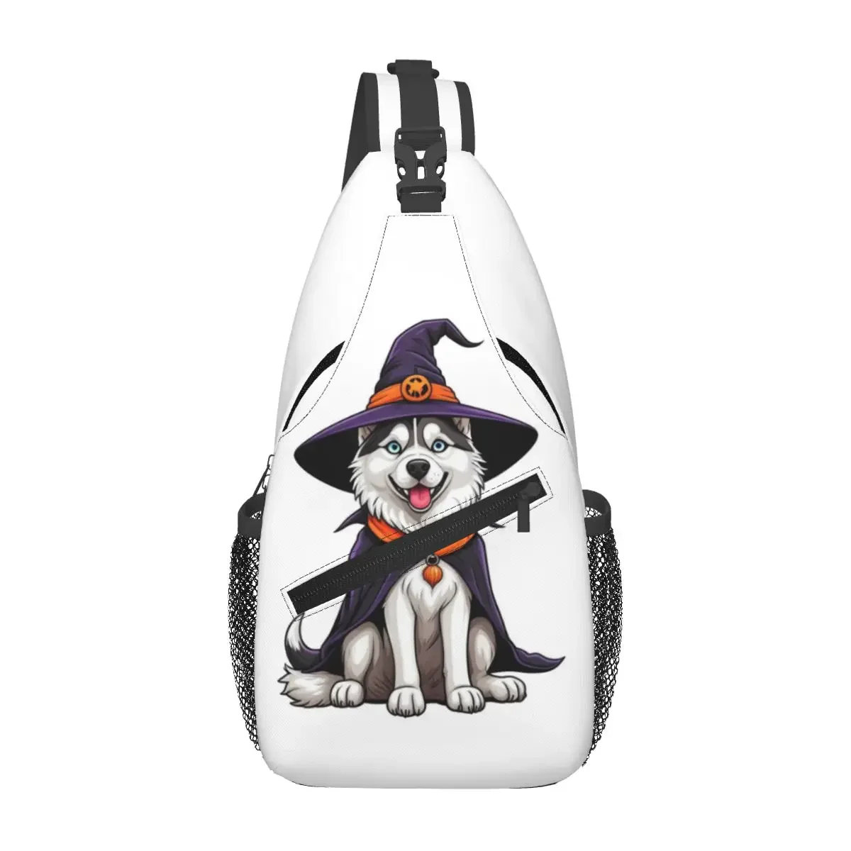 

Сибирский хаски, декор ведьмы на Хэллоуин, подарок для любителей собак, нагрудная сумка, мужской рюкзак через плечо, нагрудная сумка, походная рюкзак, сумка на плечо