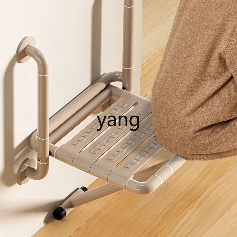 

LMM bathroom folding seat toilet elderly safety non-slip wall-mounted stool armrest bath