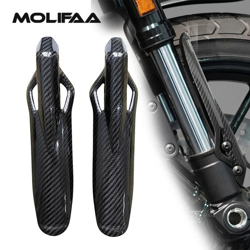 for Ducati Scrambler 800 2015 - 2026 Motorcycle Carbon Fiber Front Shock Absorber Protective Cover Guard Pair Accessories