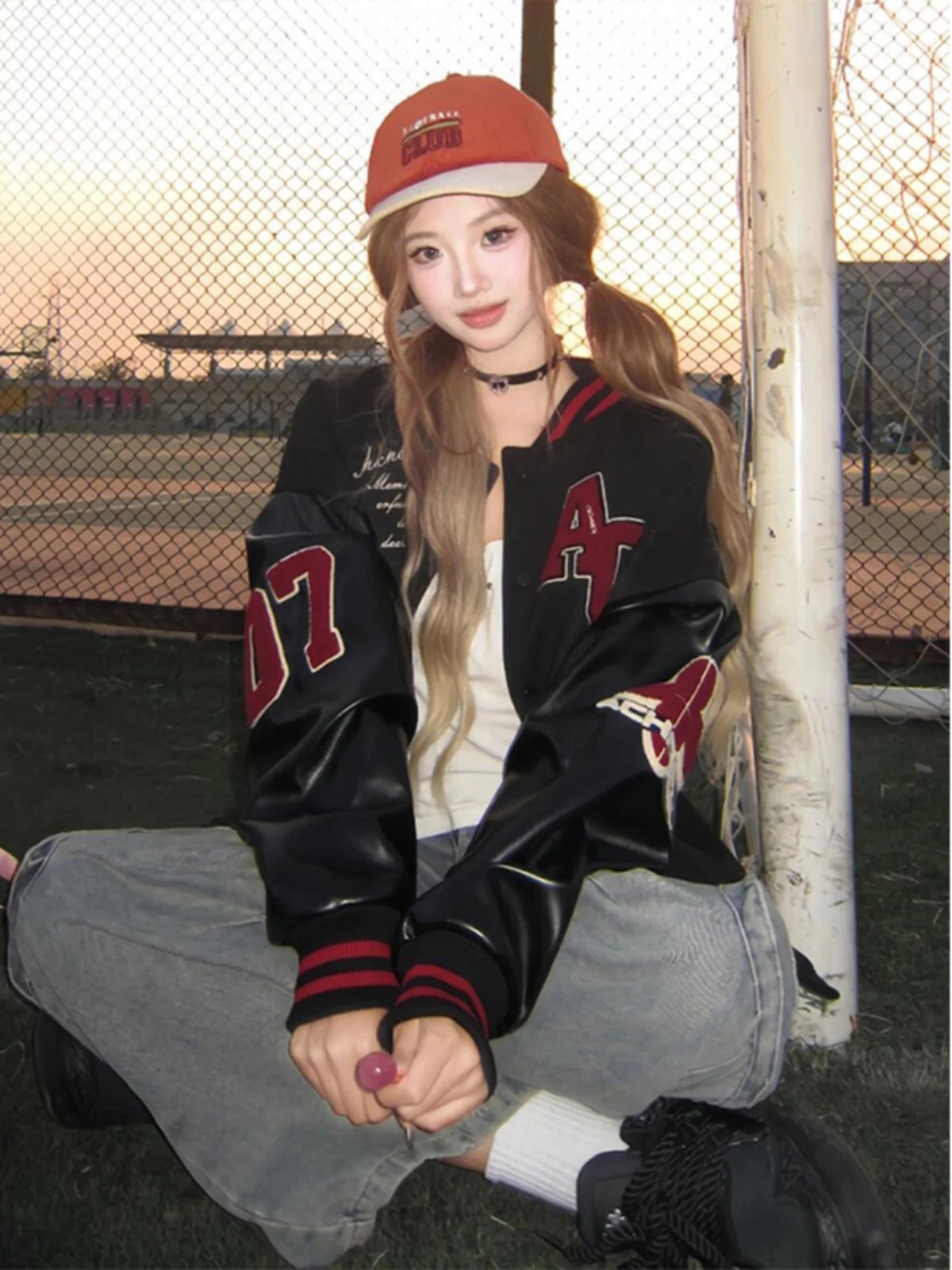 American Retro Black Baseball Jacket Women's Winter 2024 New Heavyweight Loose Cotton Thickened Flight Jacket