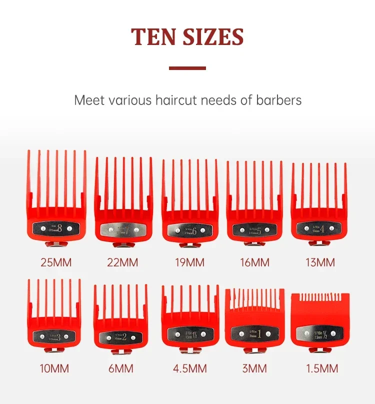 8/10 Stück Haarschneidemaschine Limit Guide Kamm für Wahl und Kemei Trimmer Universal Barber Guide Kamm Haarschnitt Werkzeug Clipper Limit Kämme – Detail 23