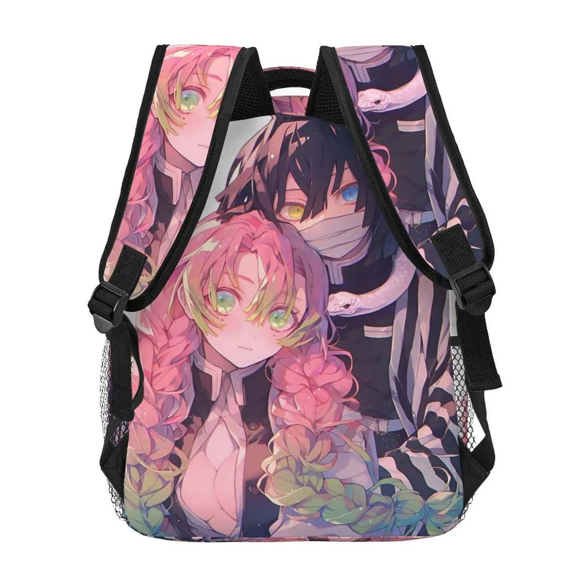 Mitsuri Kanroji i Iguro Obanai plecaki chłopcy dziewczęta Bookbag studenci torby szkolne plecak dziecięcy torba na ramię o dużej pojemności