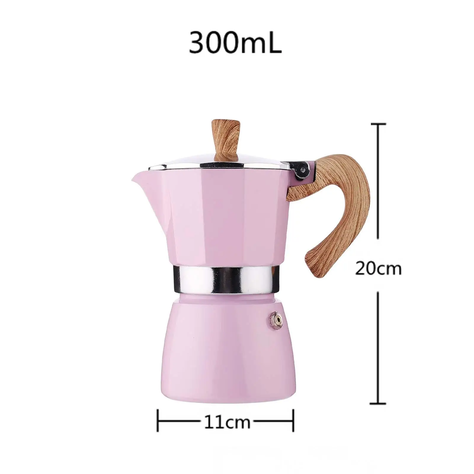 Aluminum Alloy Moka Pot Fashion Accessories Kettle Manual Pink Portable Octagonal for Restaurant Traveling Home Use Cafe Camping