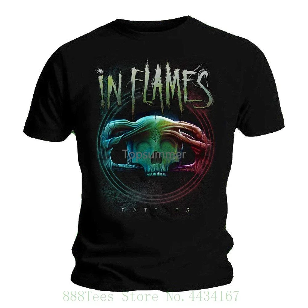 In Flames T Shirt Heavy Metal Battles Circle Album L T Shirt Short Sleeve Mens