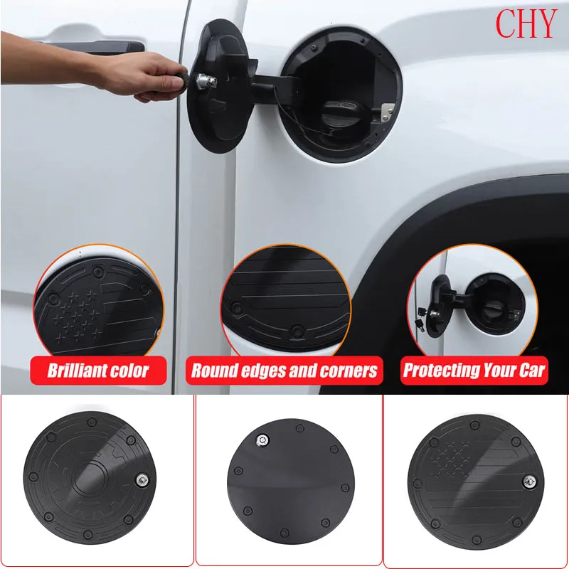 

1Pcs Aluminum Alloy Black For Toyota Tundra 2022-2025+Car fuel tank cover anti-theft lock cover sticker car exterior accessories