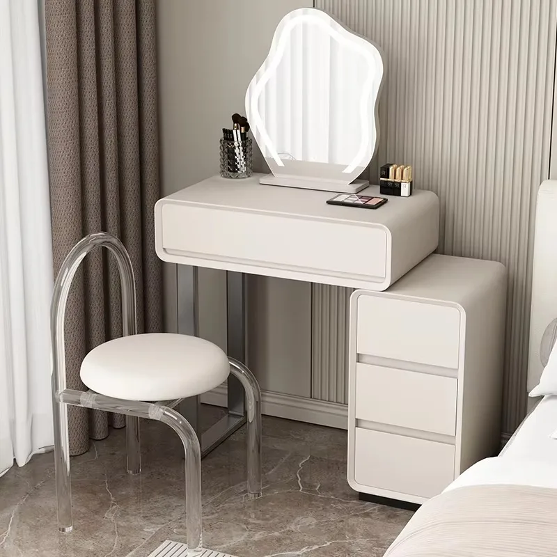 

Makeup Girls Vanity Table Drawer Dorm Storage Vanity TableLuxurys Mirror Salon Tocador De Maquillaje Bedroom Furniture