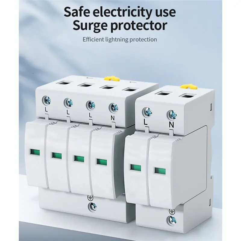 RMWIN-House 2P AC SPD 60KA Surge Protectors Lightning Protection Device Low Voltage Arresters 385VAC/2P 60Ka
