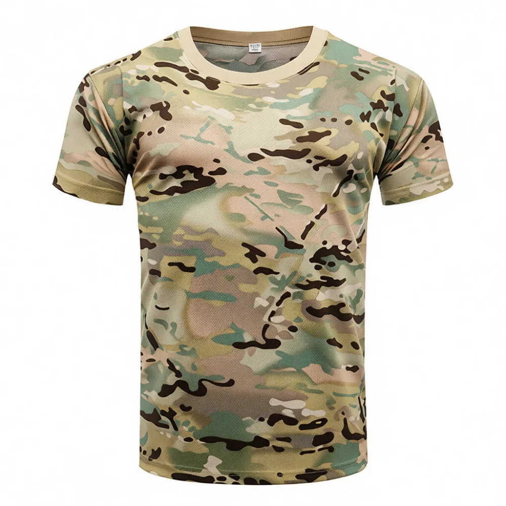 Tactical Tee For Lisen Camo Sportswear Mens Quick Dry Breathable Gym Fitness Running Outdoor Athletic Apparel