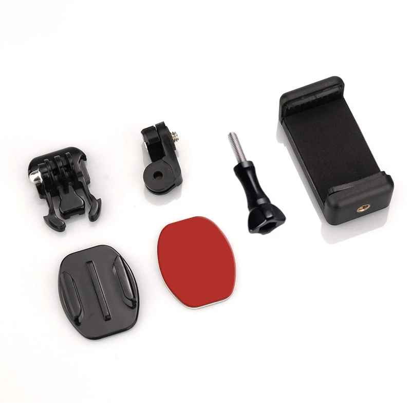 Motorcycle Helmet Phone Mount 360 Degree Rotatable Adhesive Curved Flat Base Universal Phone Clip for Riding Action Camera