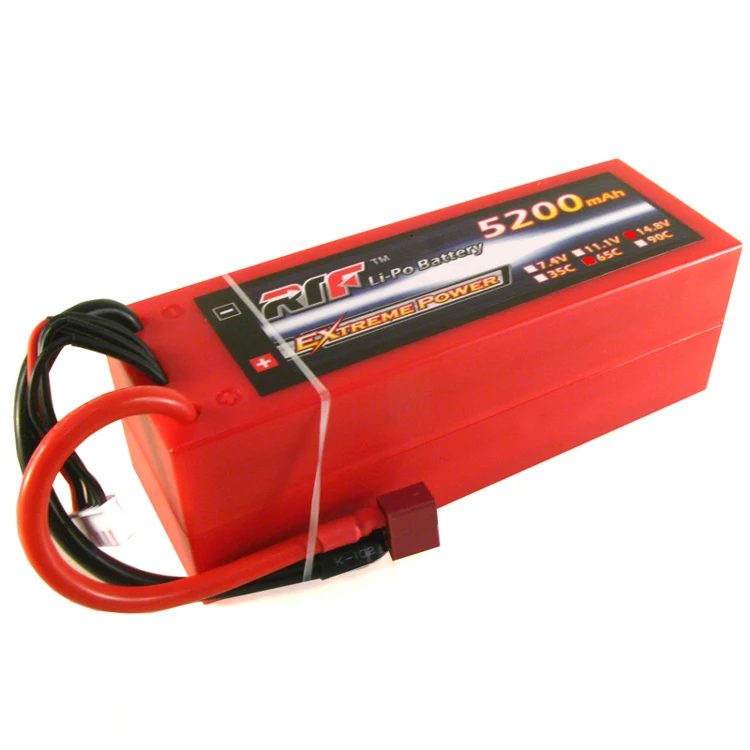 4S 5200mAh 14.8V  65C T Plug Lipo Batters  Discharge  rc hobby partsClimb  racing model car hard box lithium battery