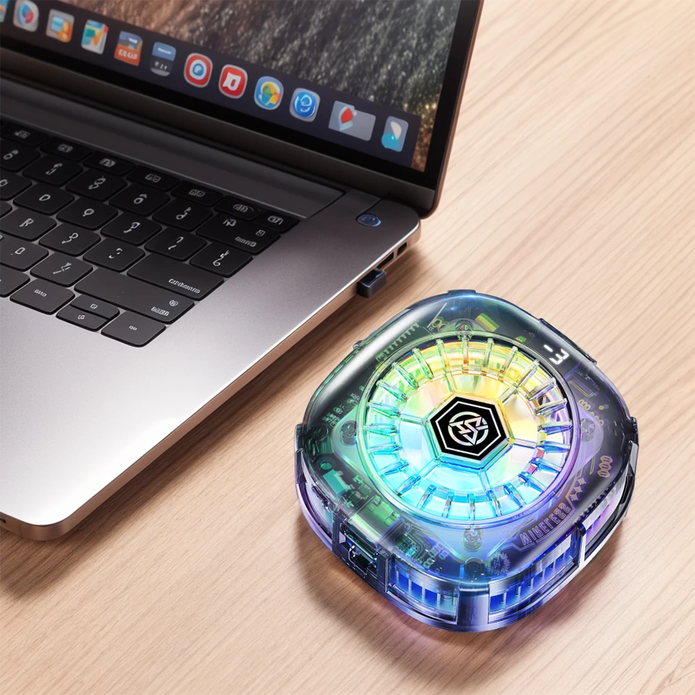 3 in 1 Magnetic/Back-clip Mobile Phone Summer Cooler for PUBG Game 15W Mobile Cooling Fan Digital Display RGB for Android iPhone