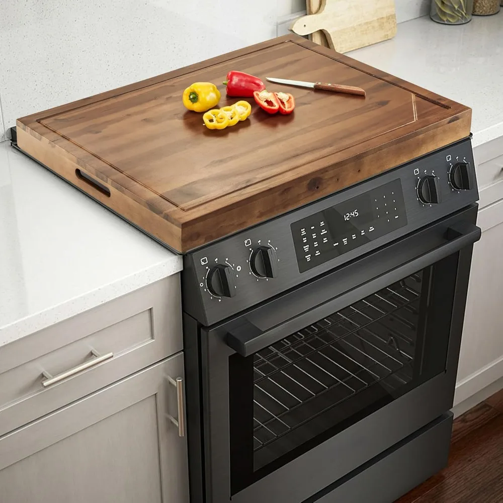 

Acacia Stove Top Covers for Electric Stove 30”x22” (Outer) / 28.9”x20.8” (Inner) - Noodle Board Stove Cover - Wooden Stove Top C