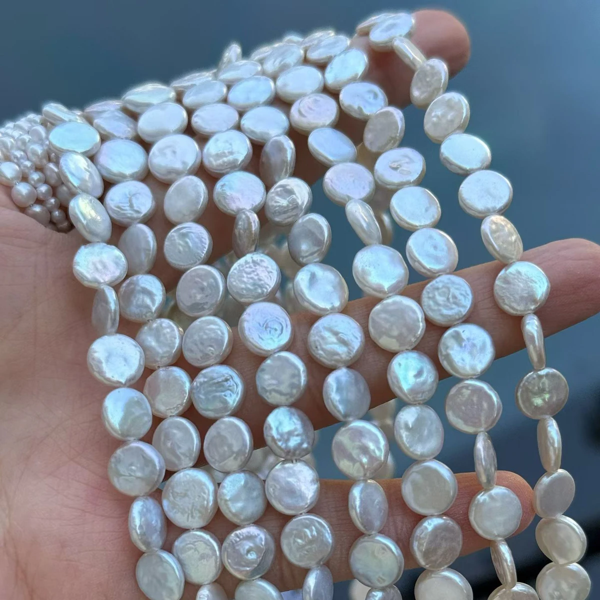 AAAAA 8-9mm Button Baroque Natural Freshwater Pearl Semi-Finished Beads for Jewelry Making DIY Necklace Bracelet Accessories